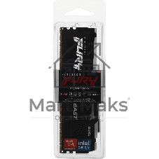 Оперативная память Kingston Fury Beast, DDR5, 8GB (1x8GB), 6000MHz, CL36, DIMM, с радиатором, RGB, черный