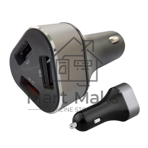 Автомобильное зарядное устройство ACD ACD-C233-X3B черный 23Вт, 3xUSB 1QC+2Smart, 3.6~12В, 3А RTL