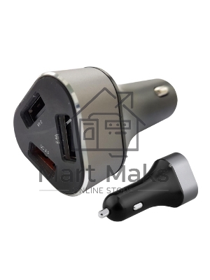 Автомобильное зарядное устройство ACD ACD-C233-X3B черный 23Вт, 3xUSB 1QC+2Smart, 3.6~12В, 3А RTL