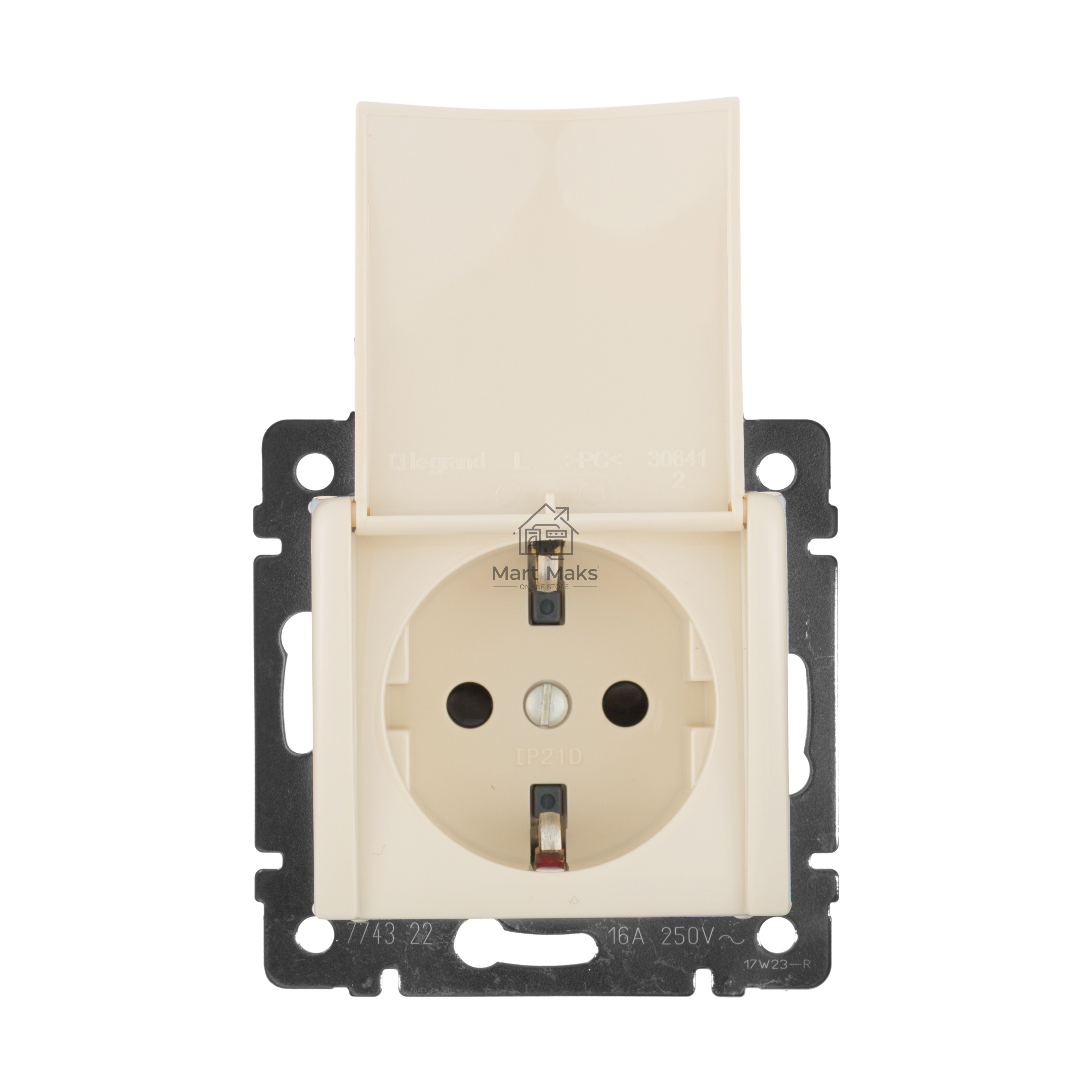 Механизм розетки 1-м СП Valena с защ. крышкой защ. шторки с заземл. сл. кость Legrand 774322
