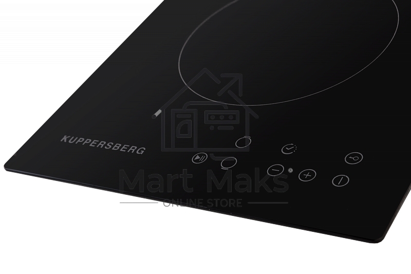 Электрическая варочная поверхность Kuppersberg ECO 301 / ширина 30 см, 2 зоны ускоренного нагрева HI-Light, сенсорное управление, 3 цифровых дисплея, 9 уровней мощности, таймер, автоматика закипания, автоотключение, защита от детей, индикаторы остаточного