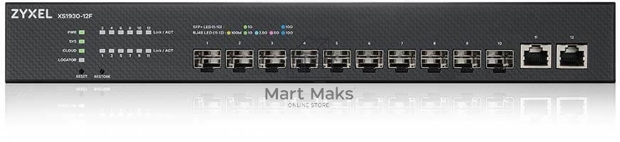 Гибридный мультигигабитный Smart L2+ коммутатор Zyxel NebulaFlex XS1930-12F, rack 19