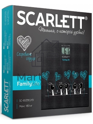 Весы напольные электронные Scarlett SC-BS33E019 черный/рисунок