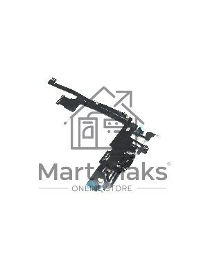 Шлейф с разъемом зарядки и микрофоном для Apple iPhone 12 Pro Max, черный Шлейф с разъемом зарядки и микрофоном для Apple iPhone 12 Pro Max, черный