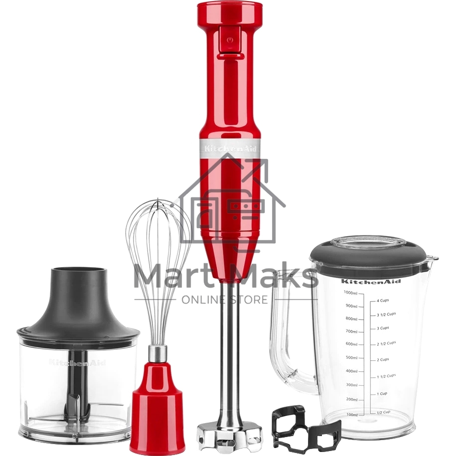 Блендер погружной KitchenAid 5KHBV83EER с аксессуарами, Красный