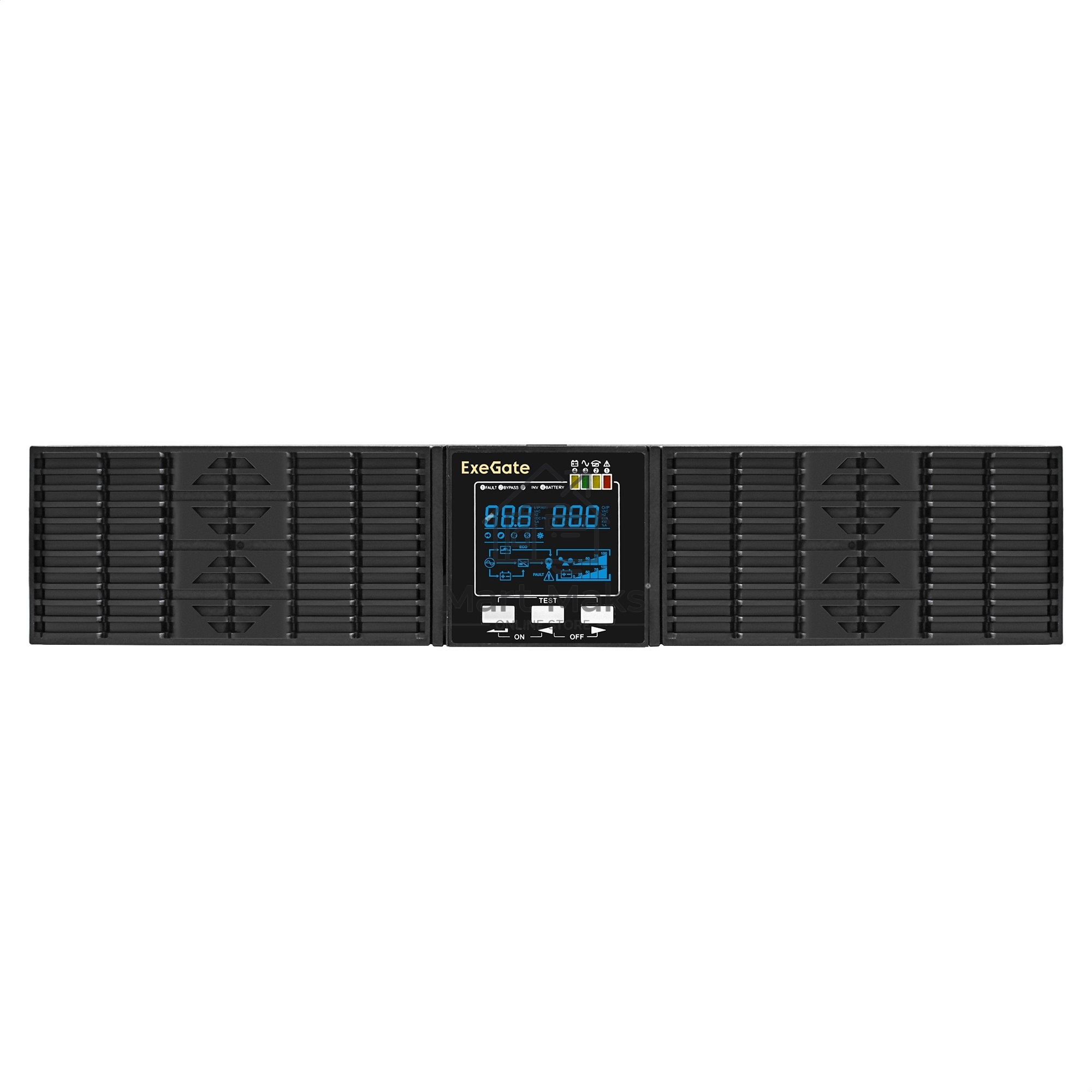 Источник бесперебойного питания On-line ExeGate PowerExpert ULS-575-6kVA.LCD.AVR.T.USB.RS232.SNMP.2U <6000VA/6000W, On-Line, PF=1, LCD, клеммы, RS232, USB, SNMP-slot, EPO, батареи внешние 192В/240В суммарной емкостью до 400Ah, Rackmount 2U/Tower, металлич