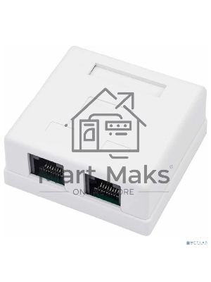 Розетка компьютерная 2-м ОП RJ45 CAT.5E бел. Rexant 03-0151