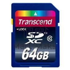 Флеш карта SDXC 64Gb Class10 Transcend TS64GSDXC10U1 BULK w/o adapter