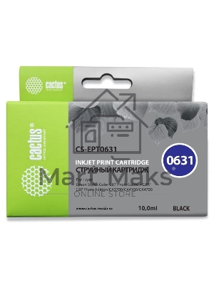 Картридж струйный Cactus CS-EPT0631 (T0631) черный (10 мл) для Epson Stylus C67/C87/CX3700/CX4100/CX4700