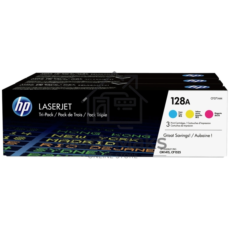 Картридж лазерный комплект HP CF371AM голубой/пурпурный/желтый для LaserJet PRO CP1525N/CP1525NW (3 х 1300)