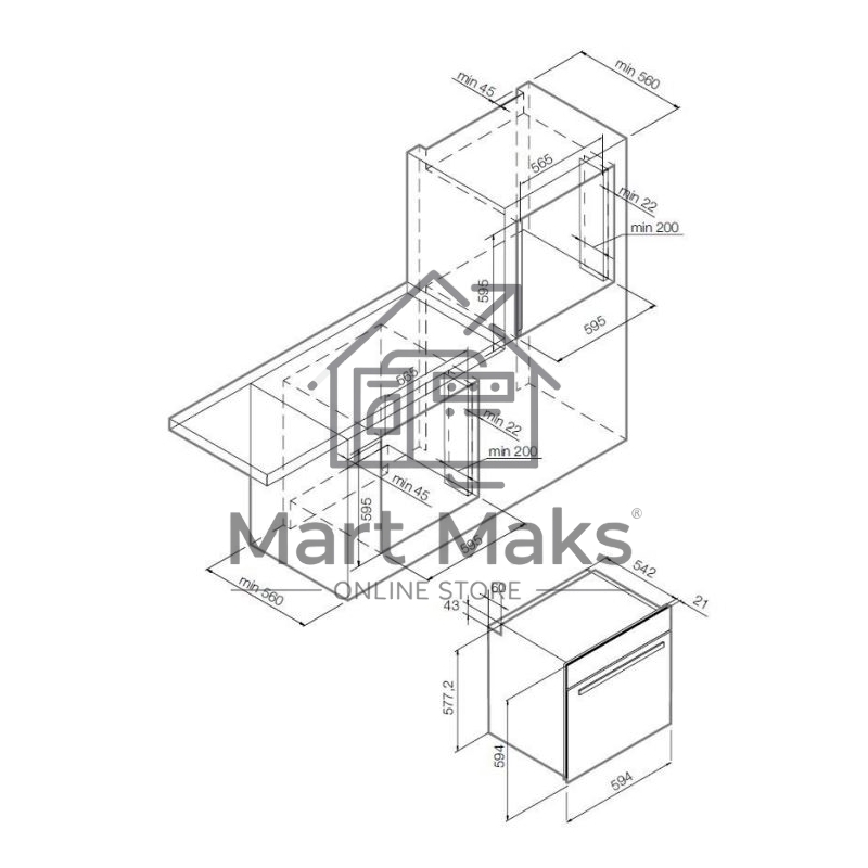Встраиваемая электрическая духовка Graude BM 60.2 W 