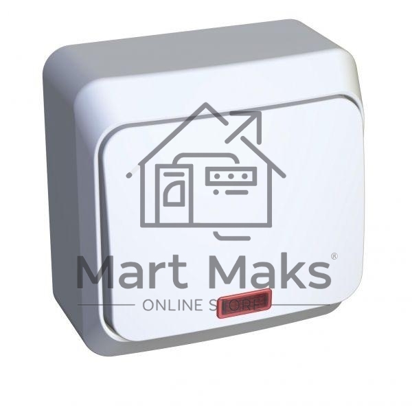 Переключатель 1-кл. ОП Этюд 10А с инд. бел. SchE BA10-007B