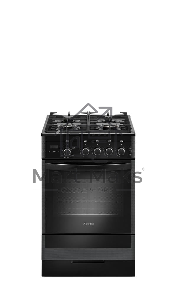 Плита газовая Gefest ПГ 5500-03 0044 черный, конфорок 4 шт, духовка 52 л, 50 см x 85 см x 58.5 см