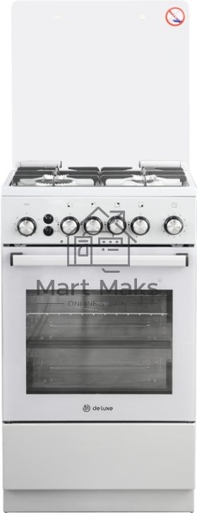 Плита Газовая De Luxe 5040.40г (кр) ЧР-012 серый (стеклянная крышка) реш.чугун