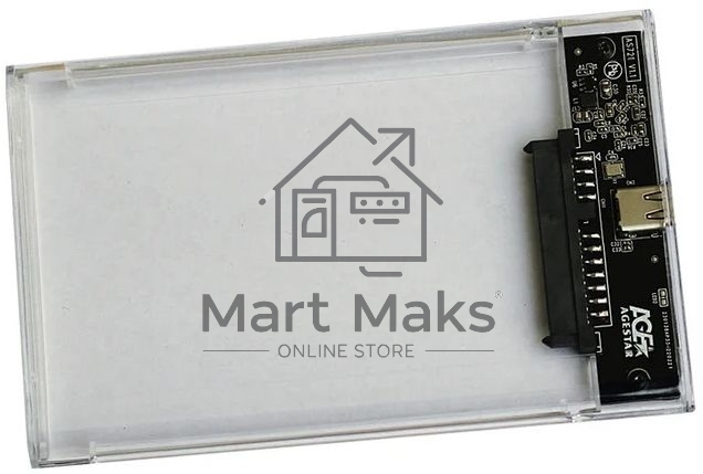 Внешний корпус для HDD/SSD AgeStar 3UB2P6C SATA III пластик прозрачный 2.5