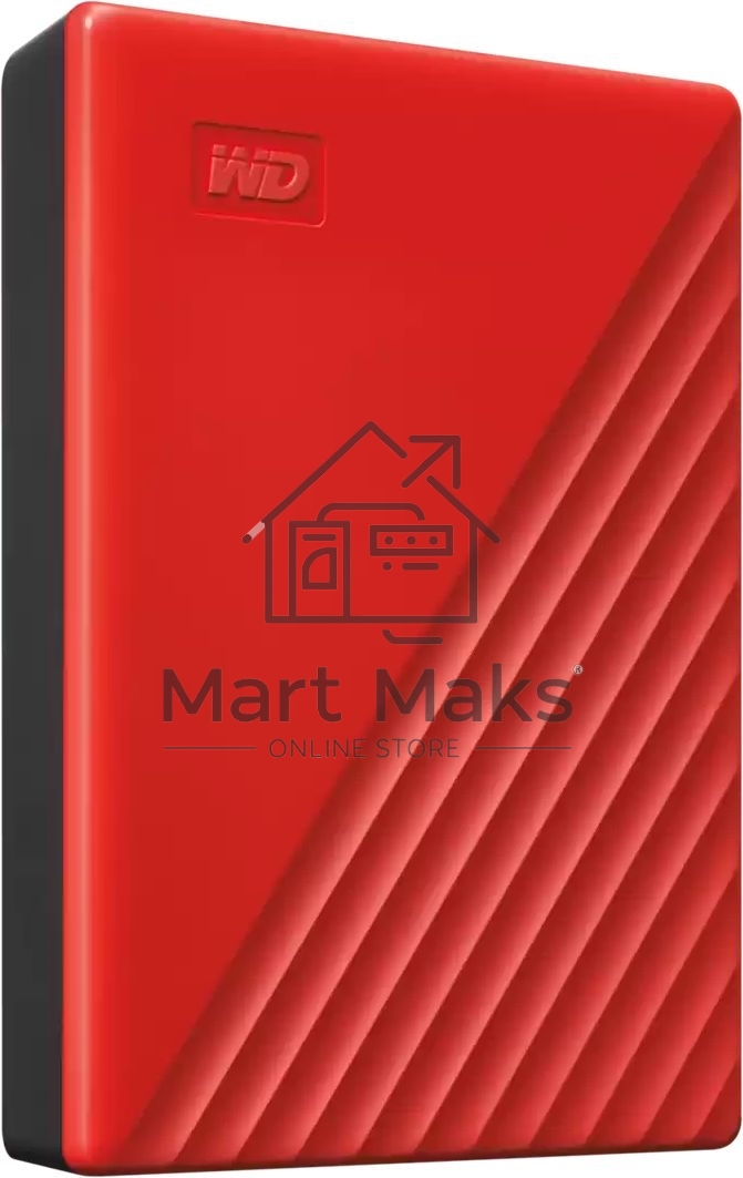Накопитель Portable HDD 5TB WD My Passport (Red), USB 3.2 Gen1, 107x75x19mm, 210g /12 мес./