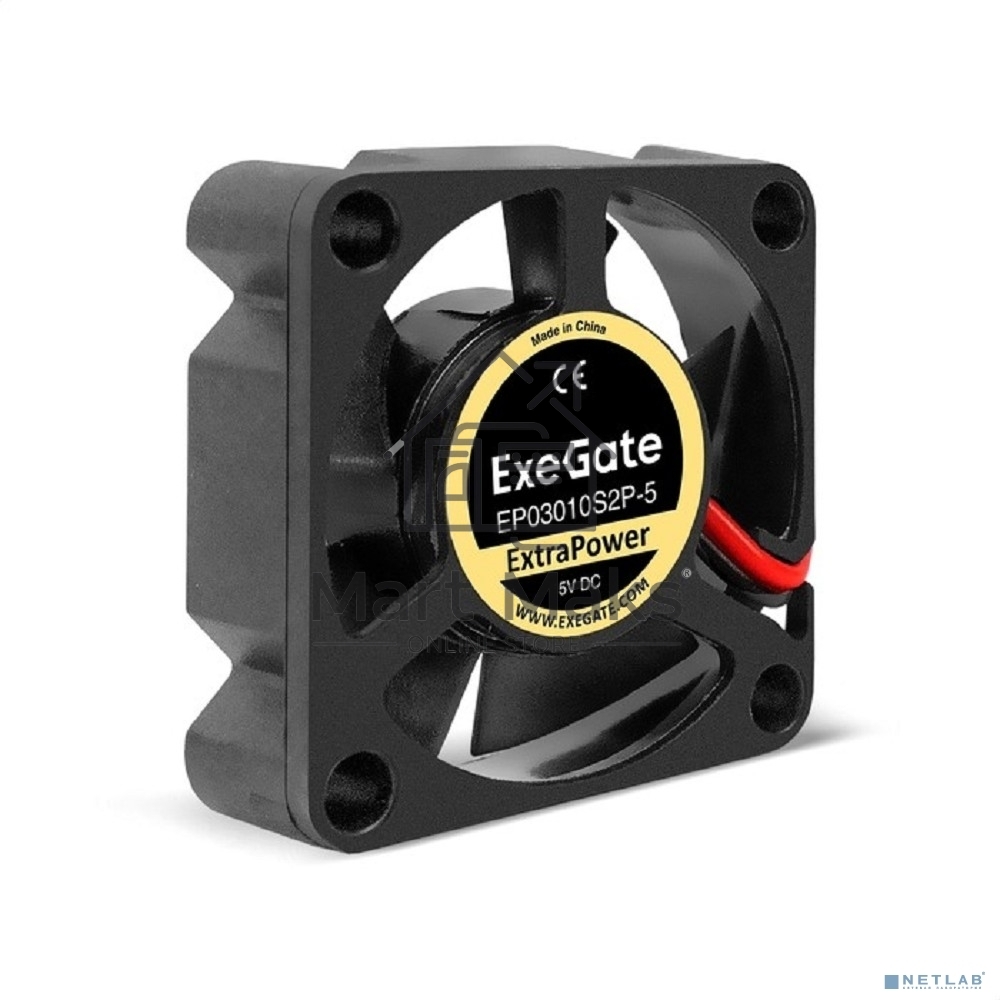 Вентилятор для корпуса ExeGate ExtraPower EP03010S2P-5 черный, 30 мм, 12000 об/мин, 33 дБ, 2 pin