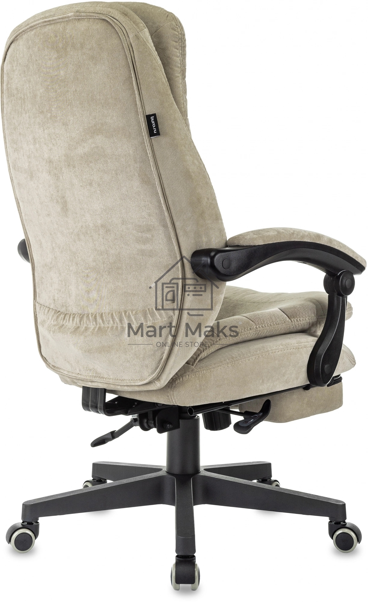 Кресло руководителя Бюрократ T-9950MSG-F Fabric песочный Light-21, крестов. пластик, подст. для ног