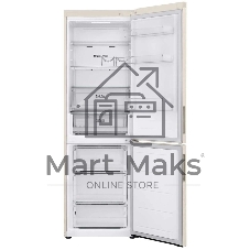Холодильник LG GC-B459AEMW бежевый двухкамерный 234/110л морозилка снизу, No Frost