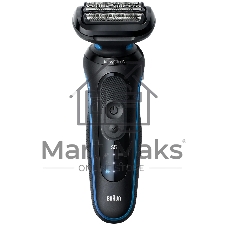 Электробритва Braun S5 52-B1600S синий с чехлом и насадками для стайлинга тела и бороды тип 5762