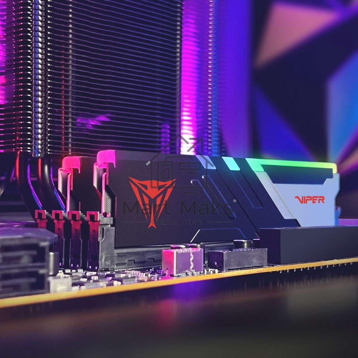 Оперативная память Patriot Viper Venom, DDR5, 32GB (2x16GB), 6200MHz, CL40, DIMM, с радиаторами, RGB, черный