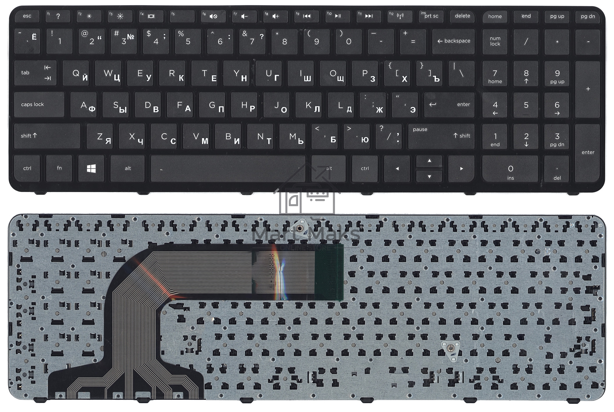 Клавиатура для ноутбука HP Pavilion 17 17-E черная с рамкой