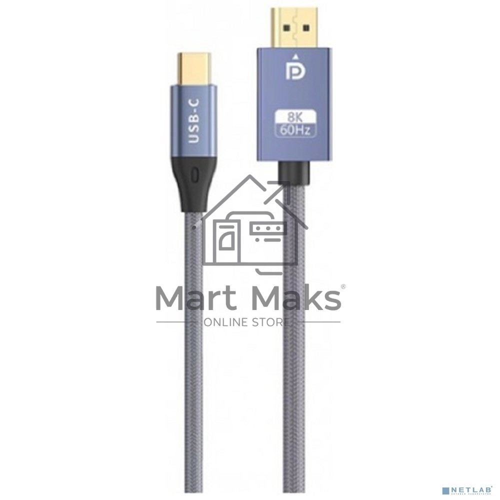 Кабель адаптер двунаправленный KS-is KS-536PB USB-C M DisplayPort 1.4 M, 1.8м премиум