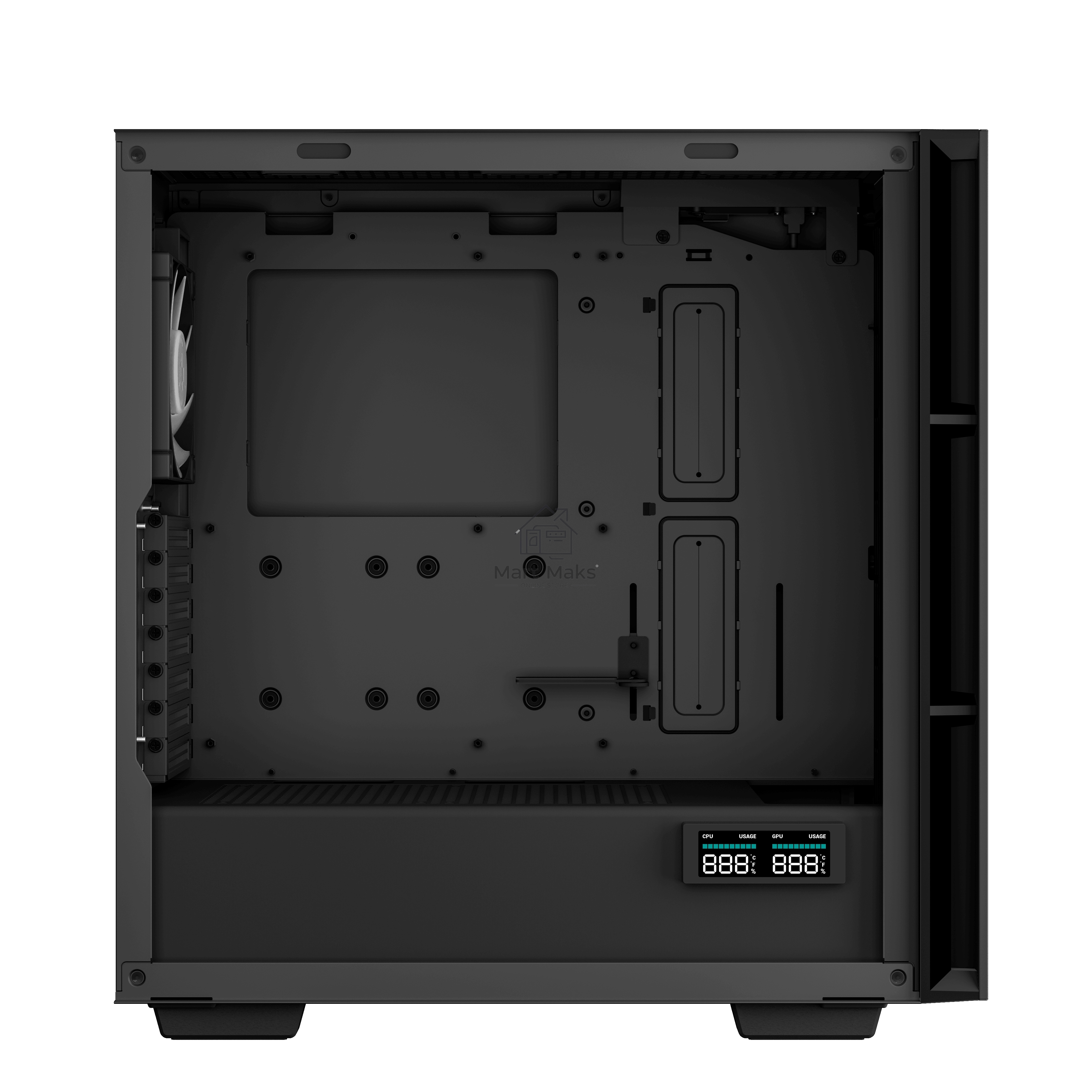 Компьютерный корпус DeepCool CH560 Digital черный (R-CH560-BKAPE4D-G-1) (ATX, без БП, 2хUSB, с окном)