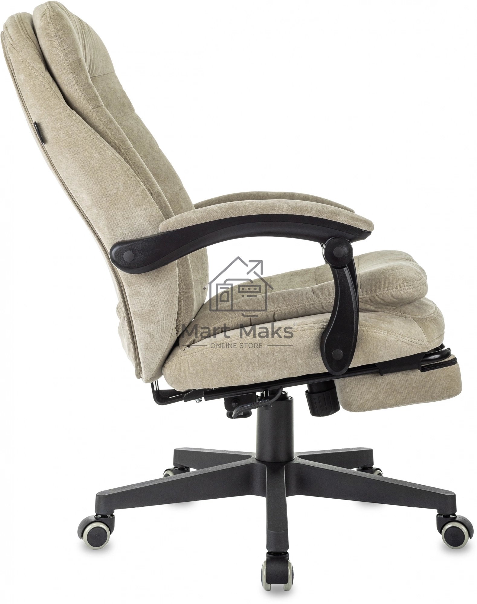 Кресло руководителя Бюрократ T-9950MSG-F Fabric песочный Light-21, крестов. пластик, подст. для ног