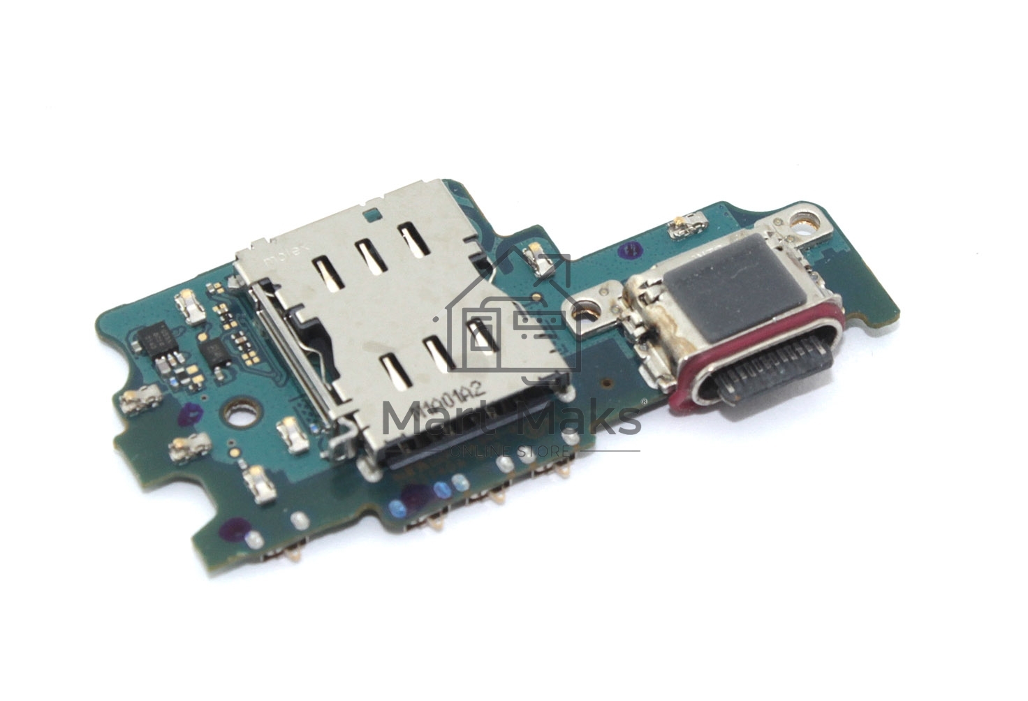 Нижняя плата (шлейф) с разъемом зарядки, разъемом SIM и микрофоном для Samsung Galaxy S21 FE G990