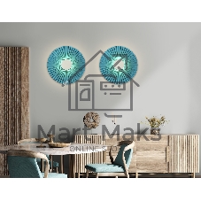 Настенный светильник Ambrella light LH72651 WH/GR белый/бирюзовый 6W 3000K D300*100