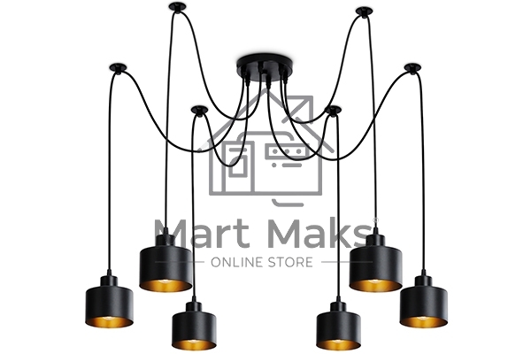 Светильник Ambrella light TR8132/6 BK черный E27*6 max 40W D700*800