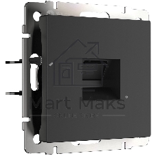 Розетка Ethernet RJ-45 cat. 6A экранированная (черный матовый)