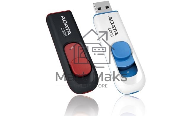 Флешка USB R/W ADATA Flash Drive 64Gb С008 AC008-64G-RWE USB2.0, White