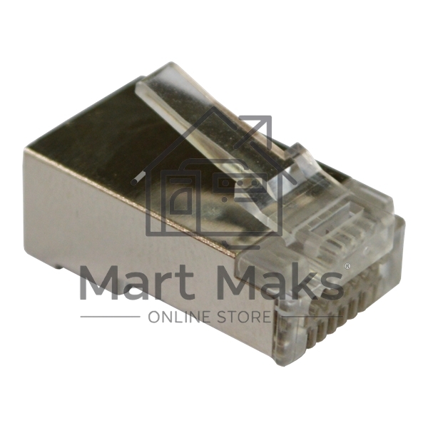 Коннектор RJ45 тип EZ, 8P8C, STP, Cat.5e, универсальный, со вставкой, покрытие 50 микрон,100 шт.