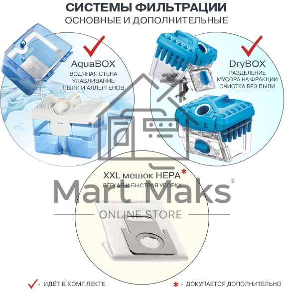 Моющий пылесос Thomas DRYBOX AMFIBIA FAMILY черный/бирюзовый, 325/1700Вт, уборка влажная/сухая, пылесборник контейнер 2.6 л
