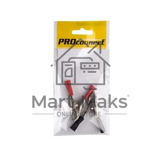 Зажим крокодил Rexant, длина 50 мм, ток 10A, 2 шт., пакет БОПП