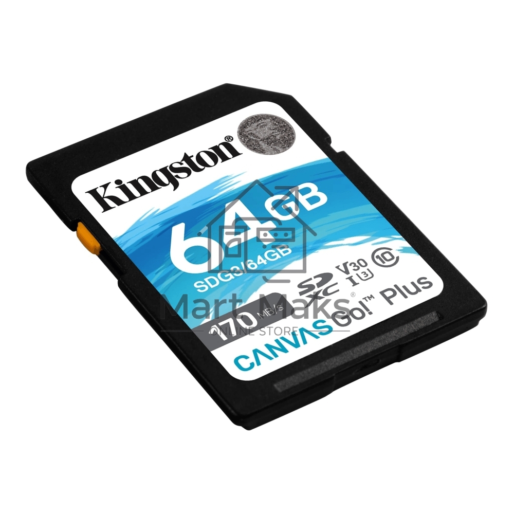 Флеш карта Kingston 64GB SDXC Canvas Go Plus 170R C10 UHS-I U3 V30 EAN: 740617301397