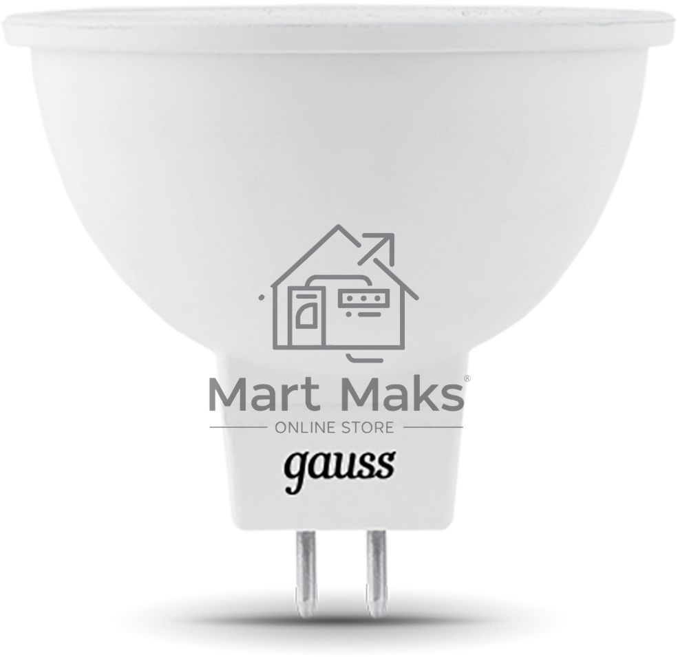 Лампа светодиодная Gauss Black 5Вт цок.:GU5.3 рефлектор 220B 4100K св.свеч.бел.ней. MR16 (упак.:10шт) (101505205)
