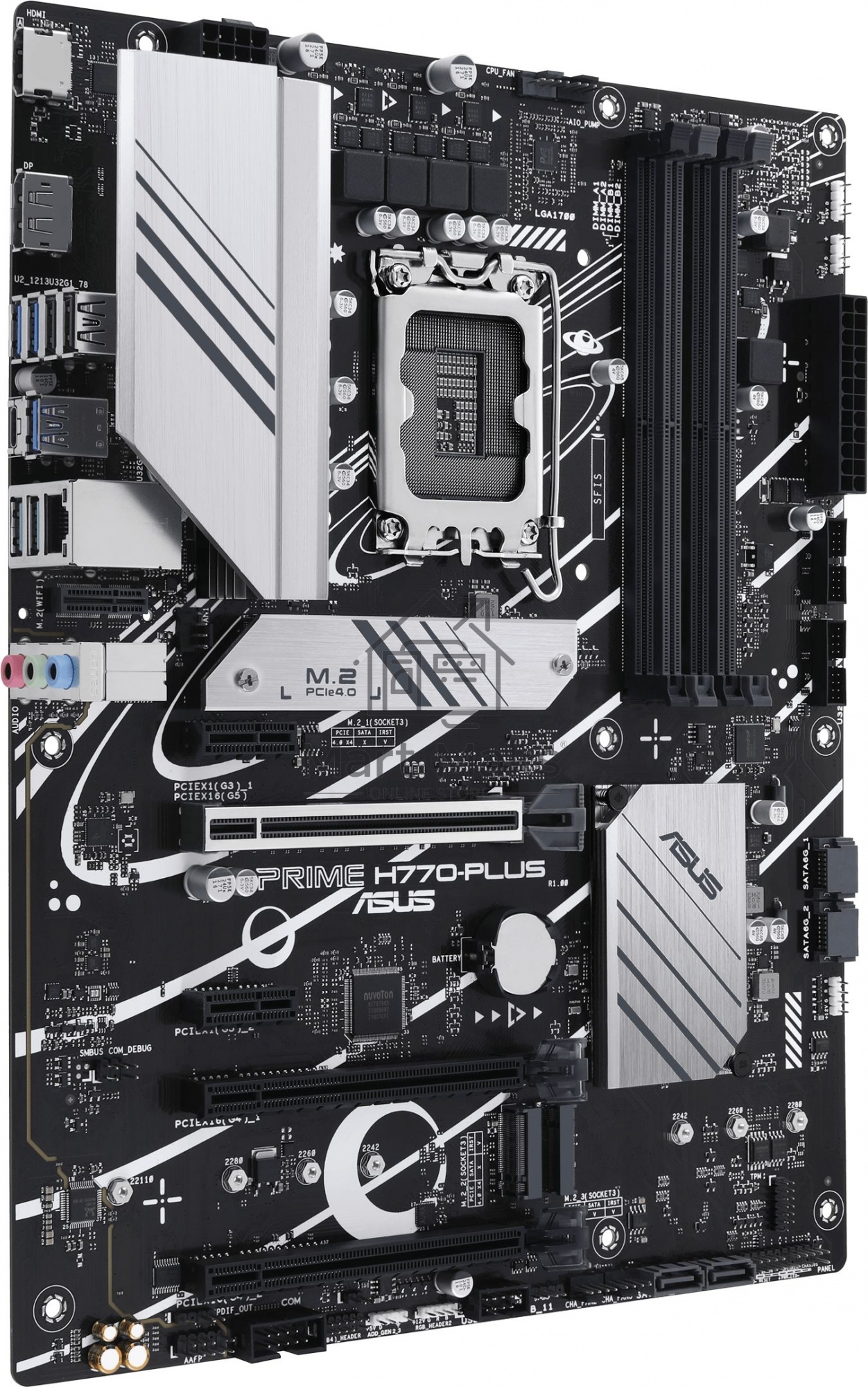 Материнская плата ASUS PRIME H770-PLUS, LGA 1700, Intel H770, 4xDDR5, 4xSATA, 3xM.2 PCIe 4.0 x4, 1xPCIe 5.0 x16, 2xPCIe 4.0 x4, 1xHDMI, 1xDP, 1xUSB-C 3.2 Gen 2, 2xUSB 3.2 Gen 2, 3xUSB 3.2 Gen 1, 1x 2.5Gb LAN, 3x3.5 мм, 7.1, ATX