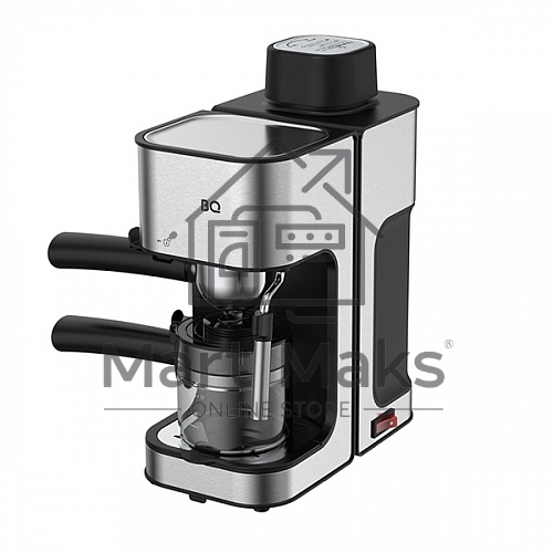 Кофеварка рожковая BQ CM4000 cтальной-черный, исп. кофе - молотый, 0.24 л, 800 Вт, 4 Бар