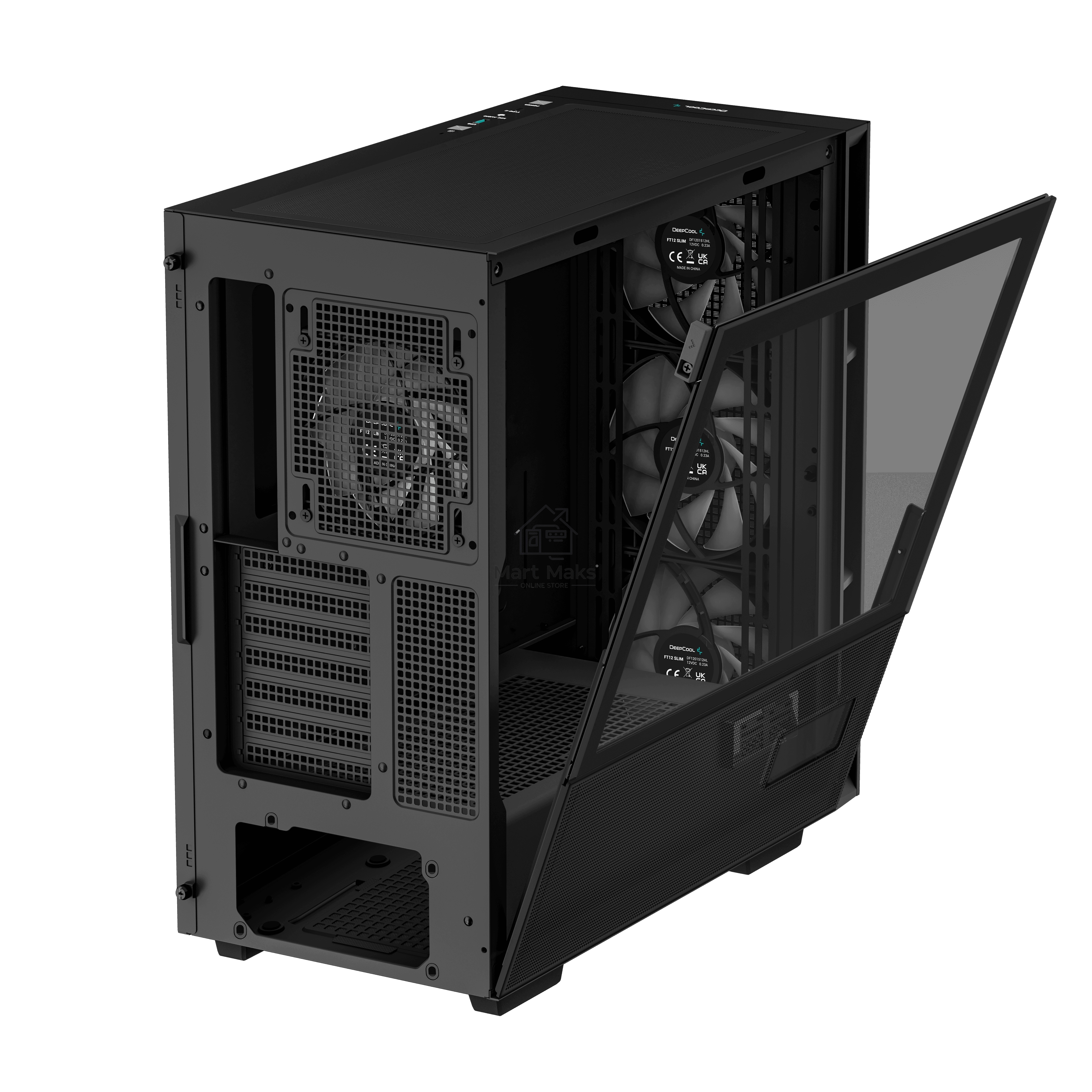 Компьютерный корпус DeepCool CH560 Digital черный (R-CH560-BKAPE4D-G-1) (ATX, без БП, 2хUSB, с окном)