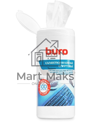 Влажные салфетки спиртовые Buro BU-AN32 антибактериальные, 100 листов