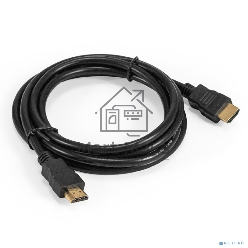 Кабель HDMI ExeGate EX-CC-HDMI-2.0 (19M/19M, 2м, v1.4b, позолоченные контакты)