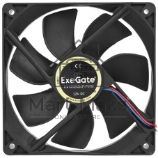 Вентилятор для корпуса ExeGate E12025S4P-PWM черный, 120 мм, 1500 об/мин, 25 дБ, 4 pin