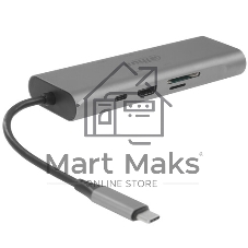 USB-концентратор Dahua TC38, USB Type-C, USB 3.0 + HDMI + RJ45 + SD/TF + PD Docking Station, USB