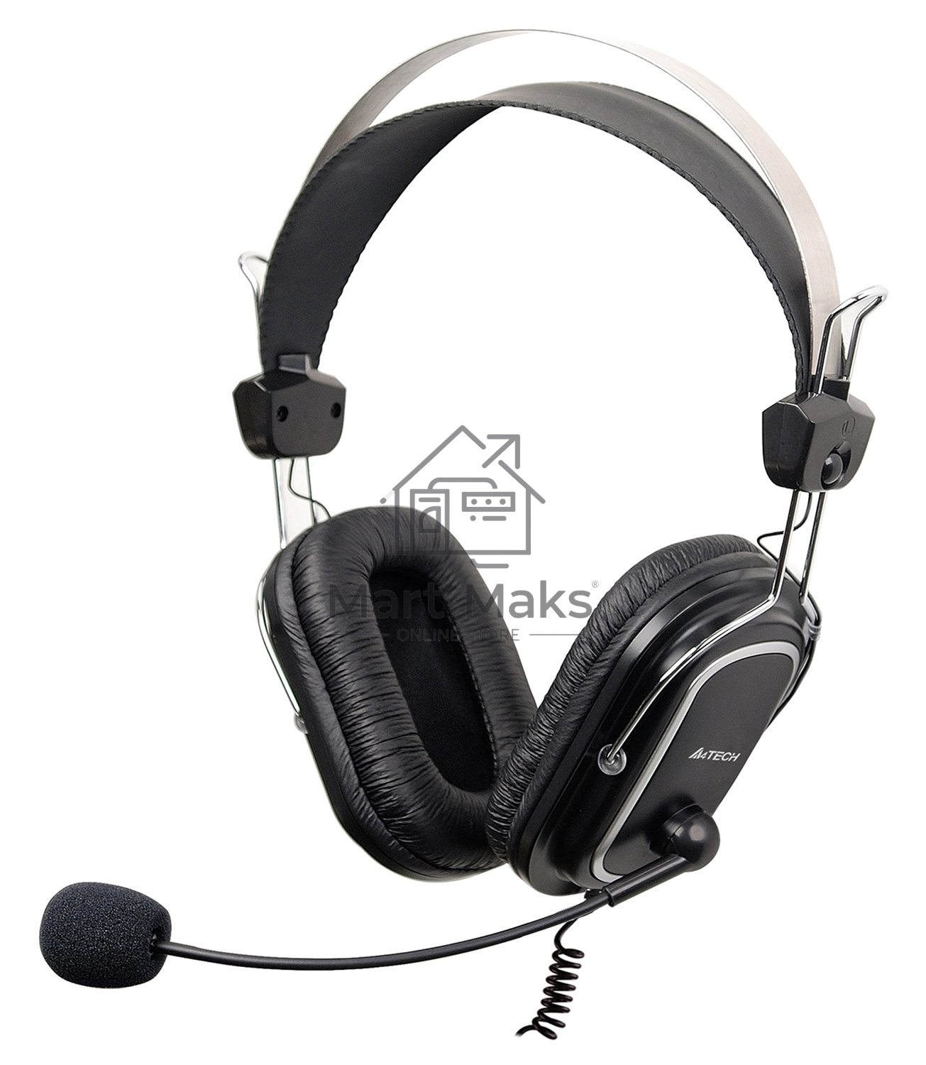Наушники с микрофоном A4Tech HU-50 черный 2м накладные USB оголовье