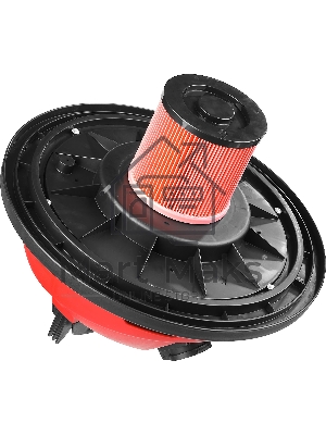 Строительный пылесос ЗУБР ПУ-60-1400 М4 серый/красный, 1400 Вт, уборка сухая/влажная/выдув, пылесборник мешок/контейнер, 60 л