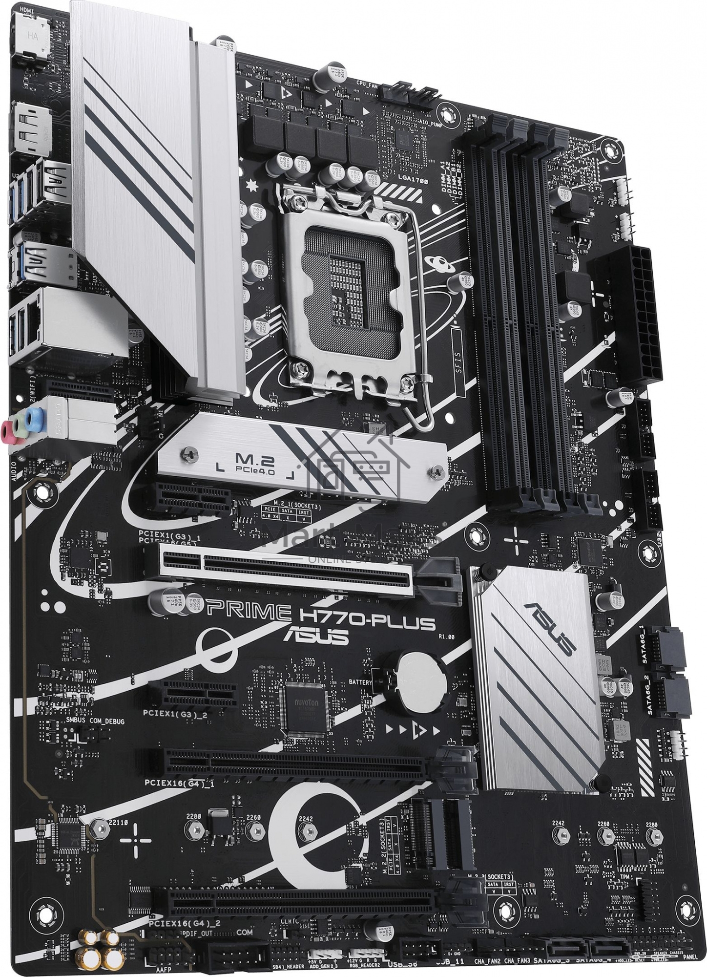 Материнская плата ASUS PRIME H770-PLUS, LGA 1700, Intel H770, 4xDDR5, 4xSATA, 3xM.2 PCIe 4.0 x4, 1xPCIe 5.0 x16, 2xPCIe 4.0 x4, 1xHDMI, 1xDP, 1xUSB-C 3.2 Gen 2, 2xUSB 3.2 Gen 2, 3xUSB 3.2 Gen 1, 1x 2.5Gb LAN, 3x3.5 мм, 7.1, ATX