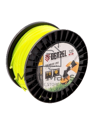 Леска для триммера Denzel круглая, 3,0мм х 123м, на DIN катушке FLEX CORD
